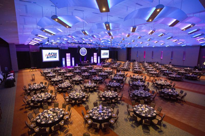 ballroom tables set up at branson convention center