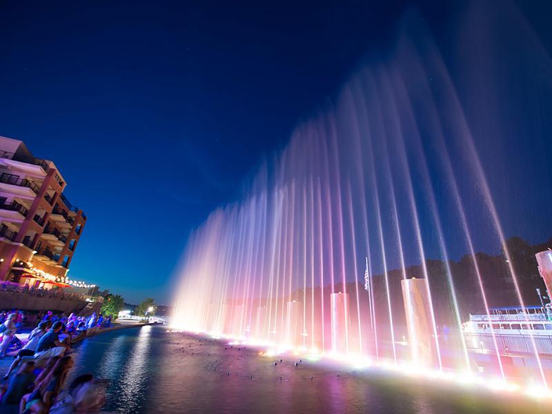 Shop and check out a beautiful fountain show at the Branson Landing.