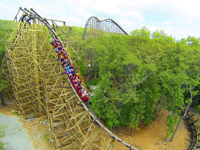 Take a ride on Outlaw Run, one of Silver Dollar City's best Rollercoasters.